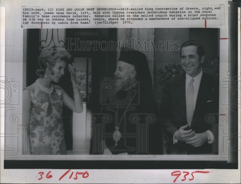 1970 Self Exiled King Constantine of Greece and Queen Anne Marie - Historic Images