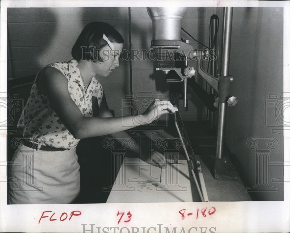 1966 Girl using drill at Science Center  - Historic Images