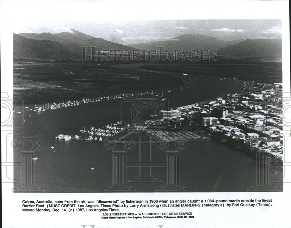 1987 Aerial Shot of Cairns Australia Bay  - Historic Images