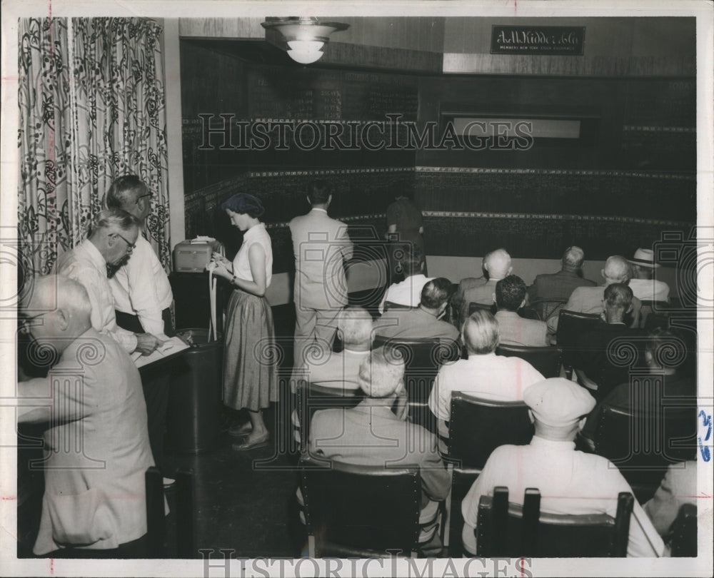 1955 Employee St. Petersburg Brokerage Firm Ticker Tape Post Board - Historic Images