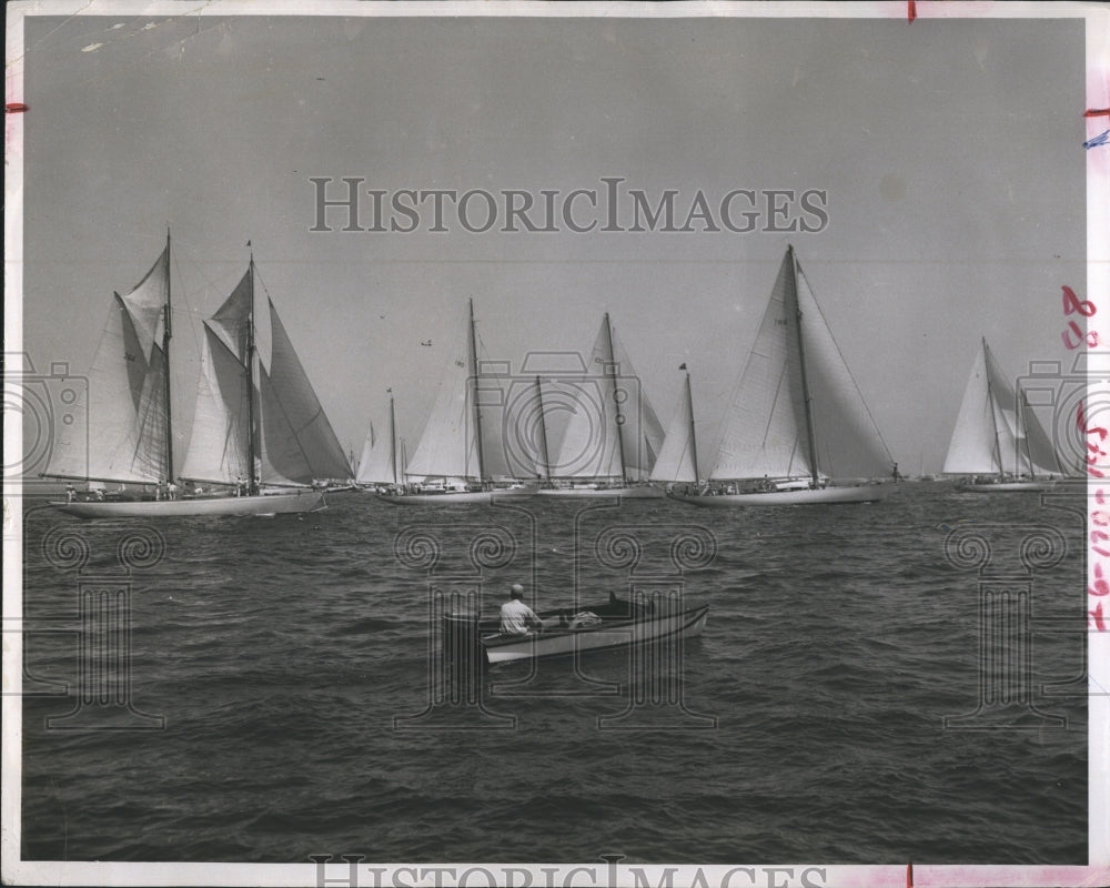 1972 Big Yachts at Rhode Island's Narragansett Bay.  - Historic Images