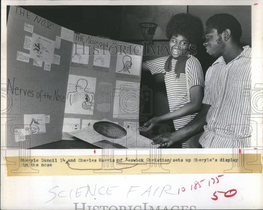 1972 ScienceFair Sherylel Dancil Charles Harris of KeswickChristian - Historic Images