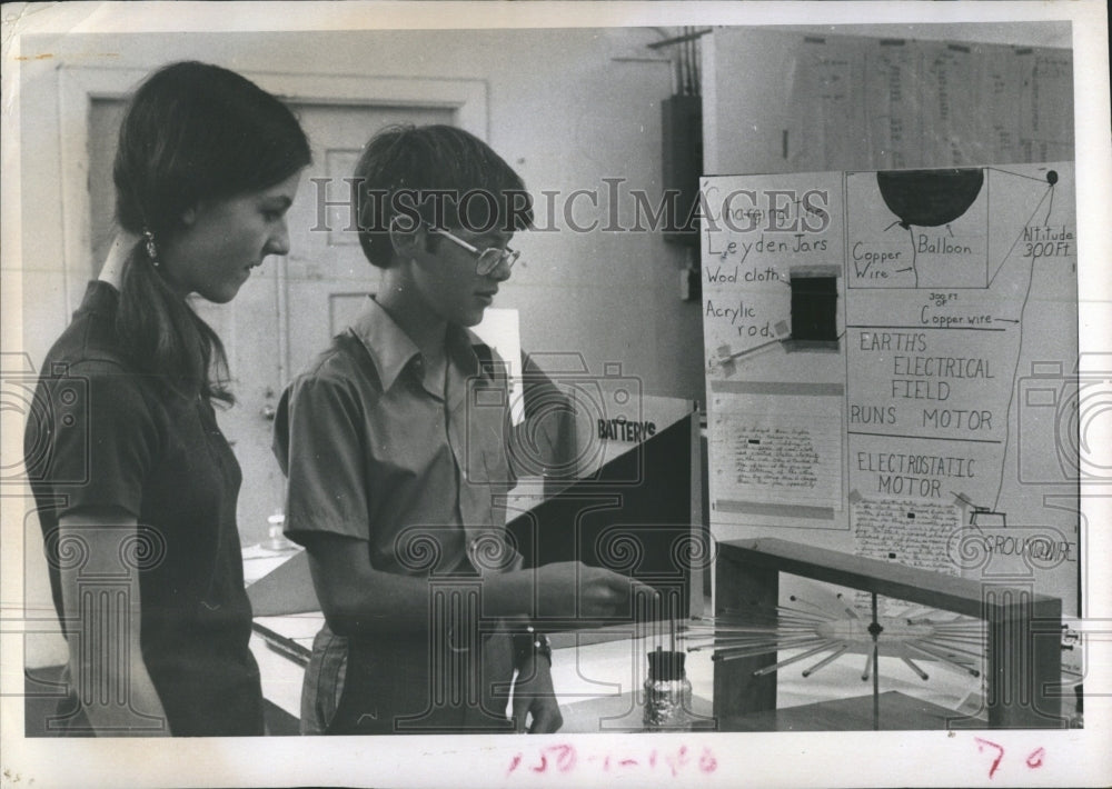 1972 Manatee Science Fair Tim Masel Anne Brown Palmetto High - Historic Images