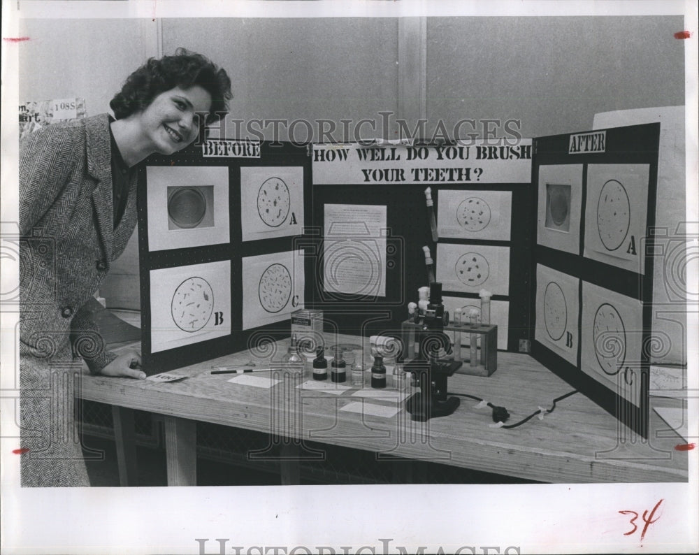 1961 Cynthia Lankford, best physiology exhibit in senior high. - Historic Images