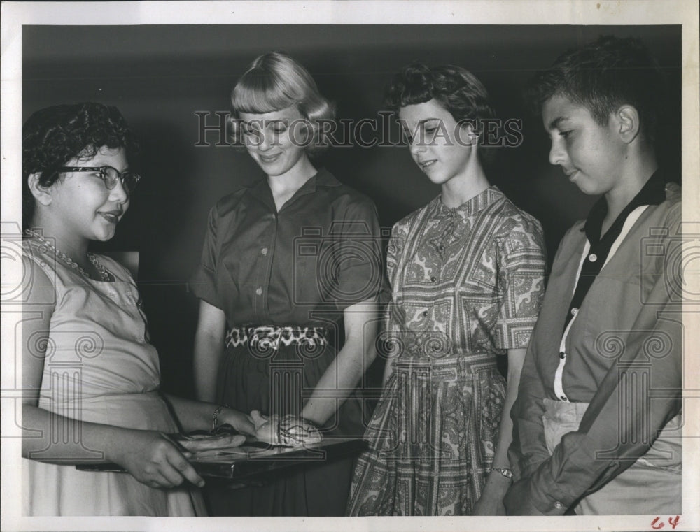 1961 Corinne Long, Janet Reddoch,Marsha Fernald , Costa Vatikiotis, - Historic Images