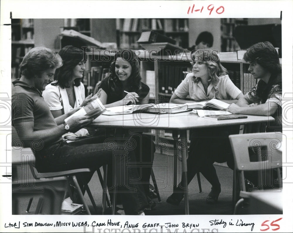 1981 Sim Dawson, Missy Webb, Carol Hove, Ann Graff & John Bryan - Historic Images