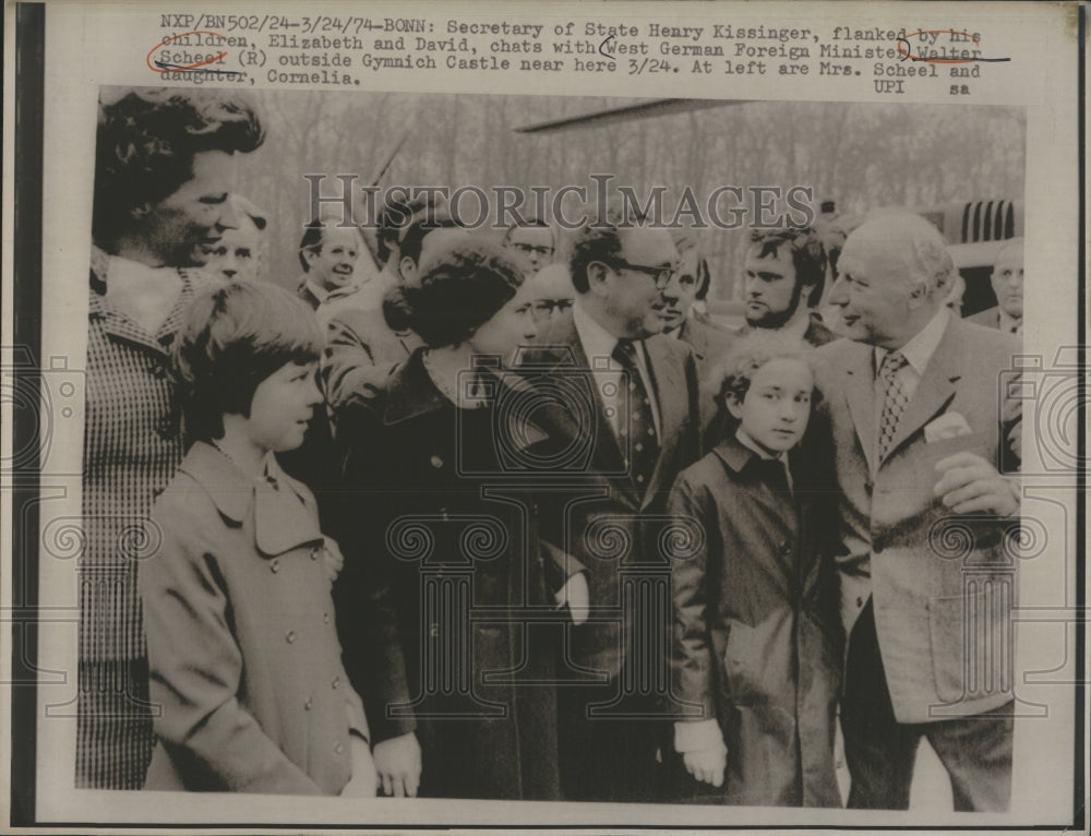 1974 Henry Kissinger Secretary of State Walter Scheel West German - Historic Images