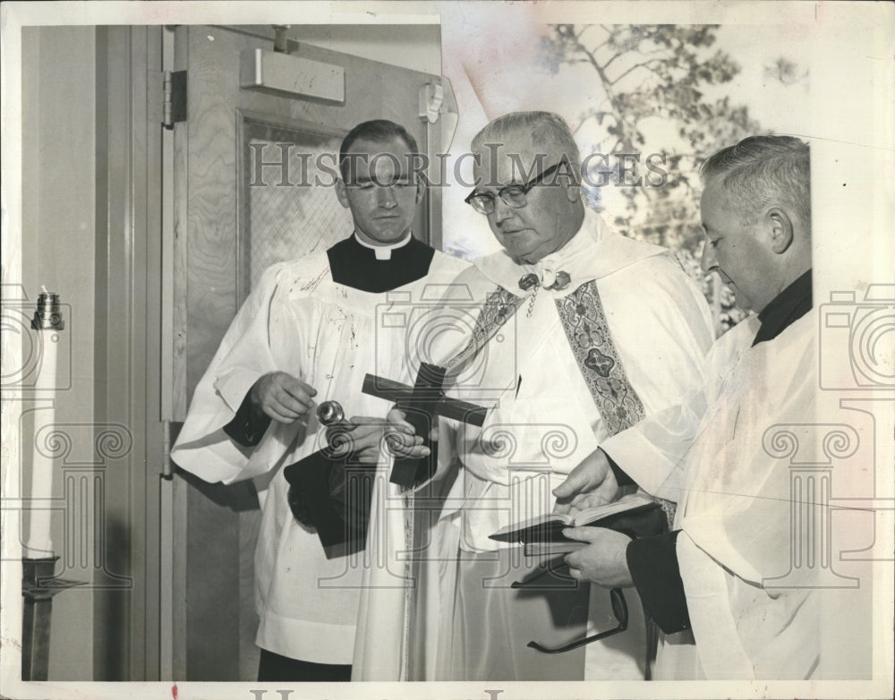 1962 John Mullins dedicates Church of Transfiguration School - Historic Images