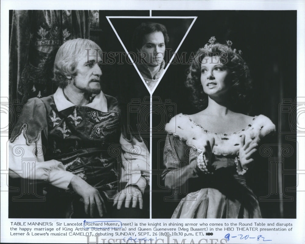 1982 Richard Muenz Richard Harris Meg Bussert In Musical Camelot-Historic Images
