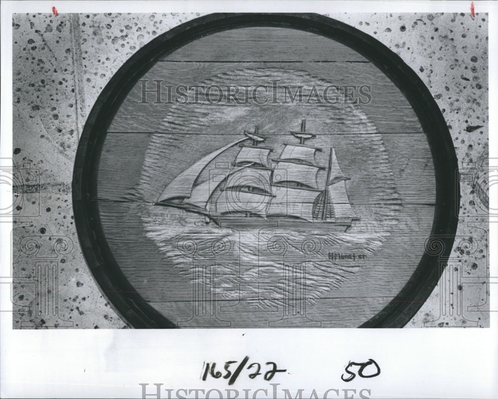 1981 Artist Al Muenster Sculpture Display At John's Pass Art Show - Historic Images