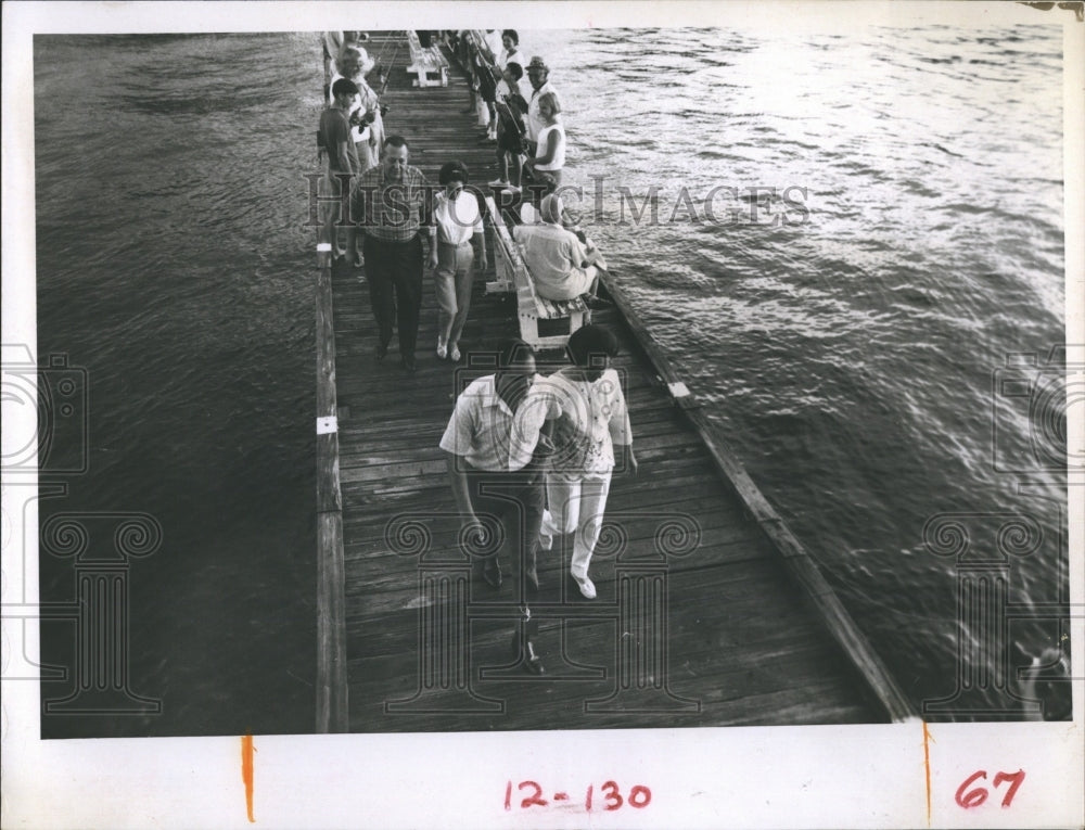 1968 Benjamin Homer, Delores Wakland&#39;s wedding on Rod &amp; Reel Pier. - Historic Images