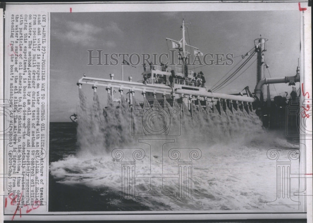 1970 Oil Slick Dredger Boat Sand Sprayer - Historic Images