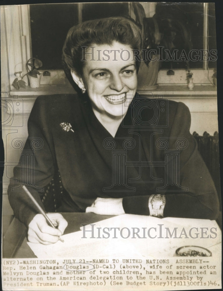 1946 Helen Gahagan Douglas American Delegation UN Assembly - Historic Images