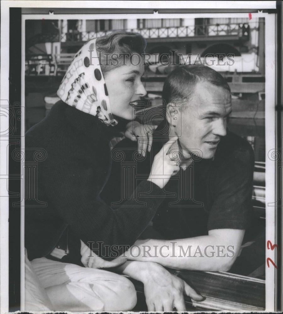 1957 Andy Carey, Lucy Marlowe, New York Yankee  - Historic Images