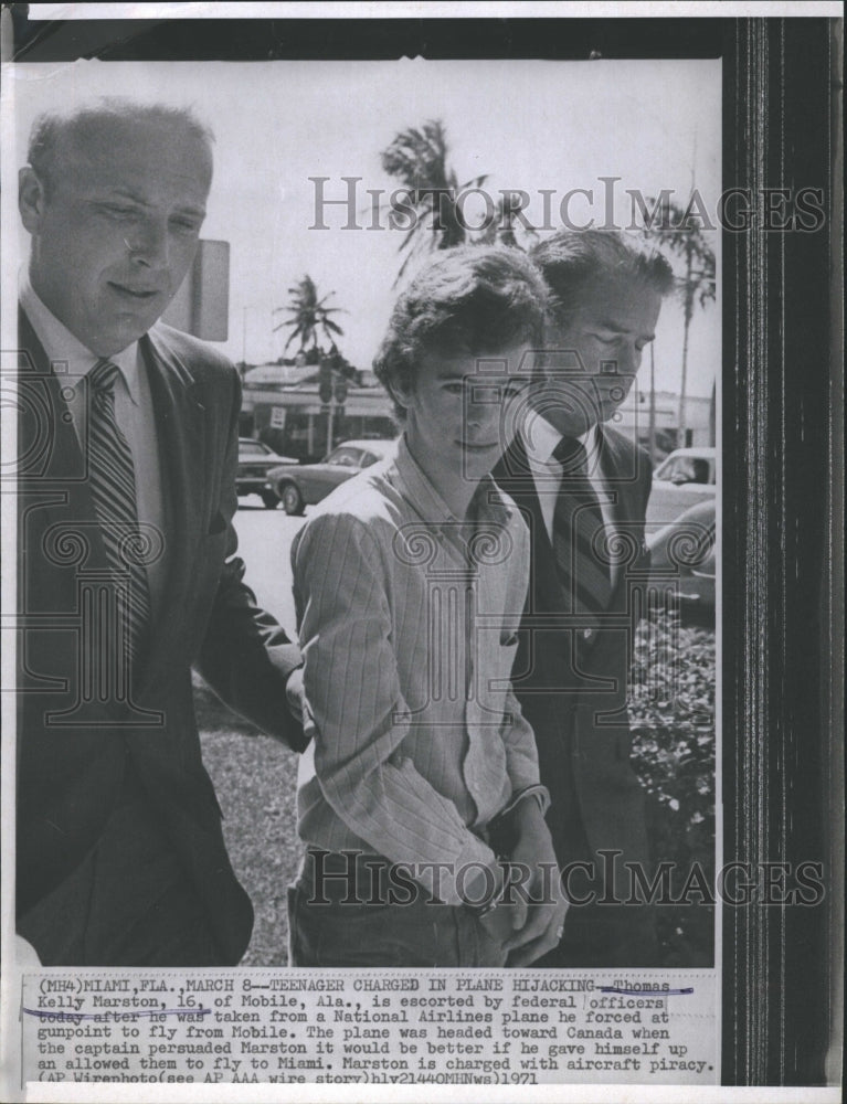 1971 Thomas Kelly Marston, 16, charged with hijacking National - Historic Images