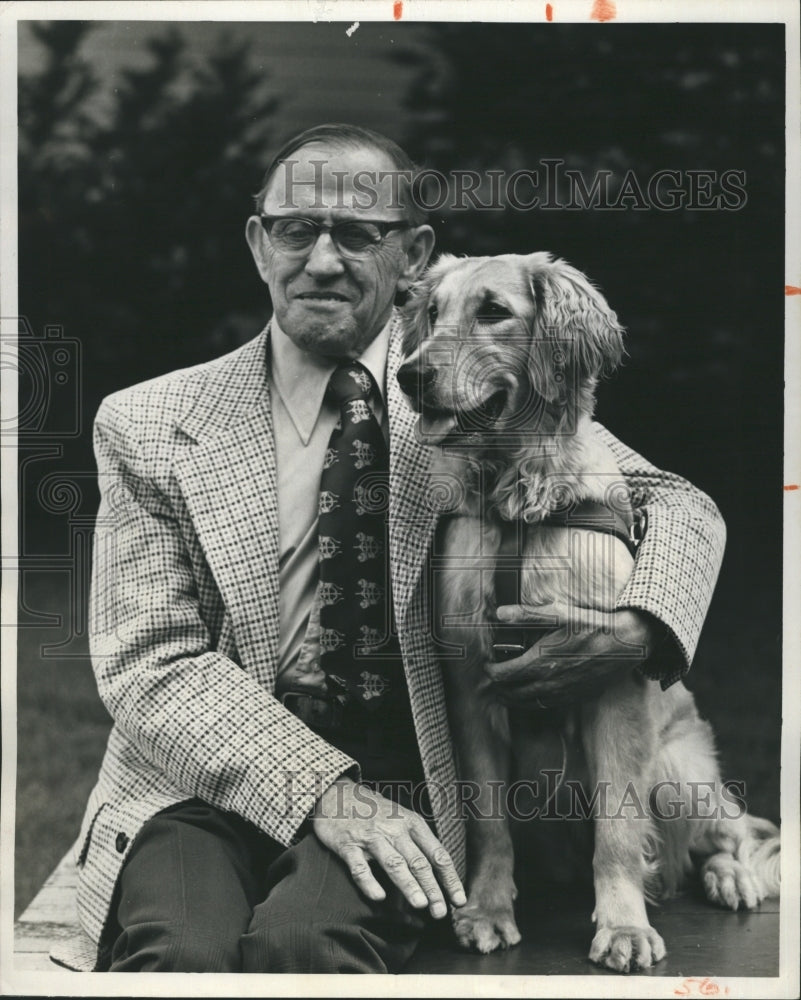 Joseph Jablonski and dog Carmel  - Historic Images