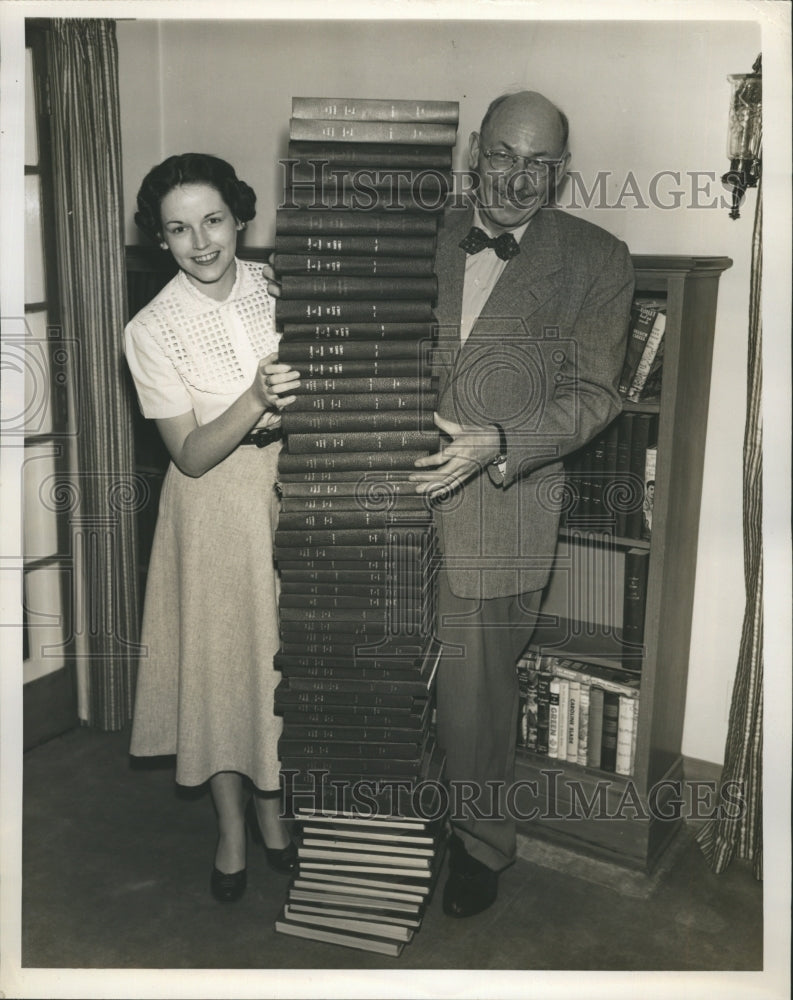 1954 Mary Lou Harrington actress,&amp; Carlton E. Morse, writer NBC - Historic Images