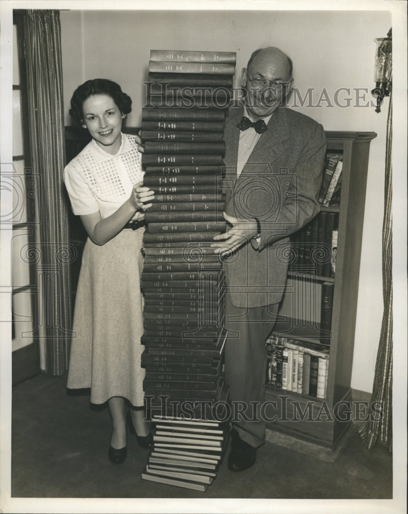 1954 Mary Lou Harrington actress,& Carlton E. Morse, writer NBC - Historic Images