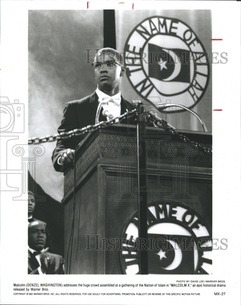 1992 Denzel Washington in "Malcolm X" - Historic Images