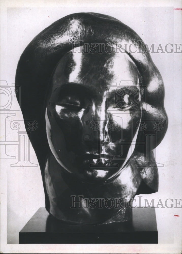 1967 Gaston Lachaise Bronze Sculpture Egyptian Head Ringling Museum - Historic Images