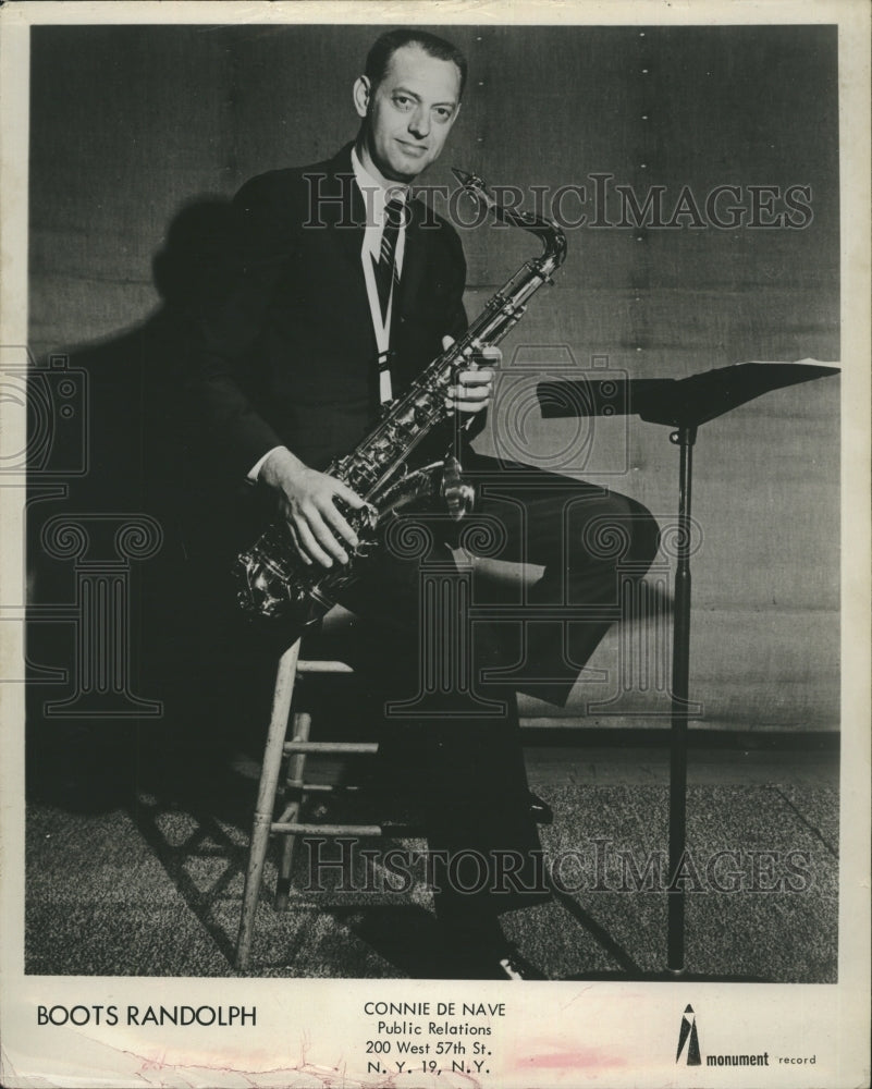 1965 Boots Randolph Saxophone Musicians Signed With Monument Records - Historic Images