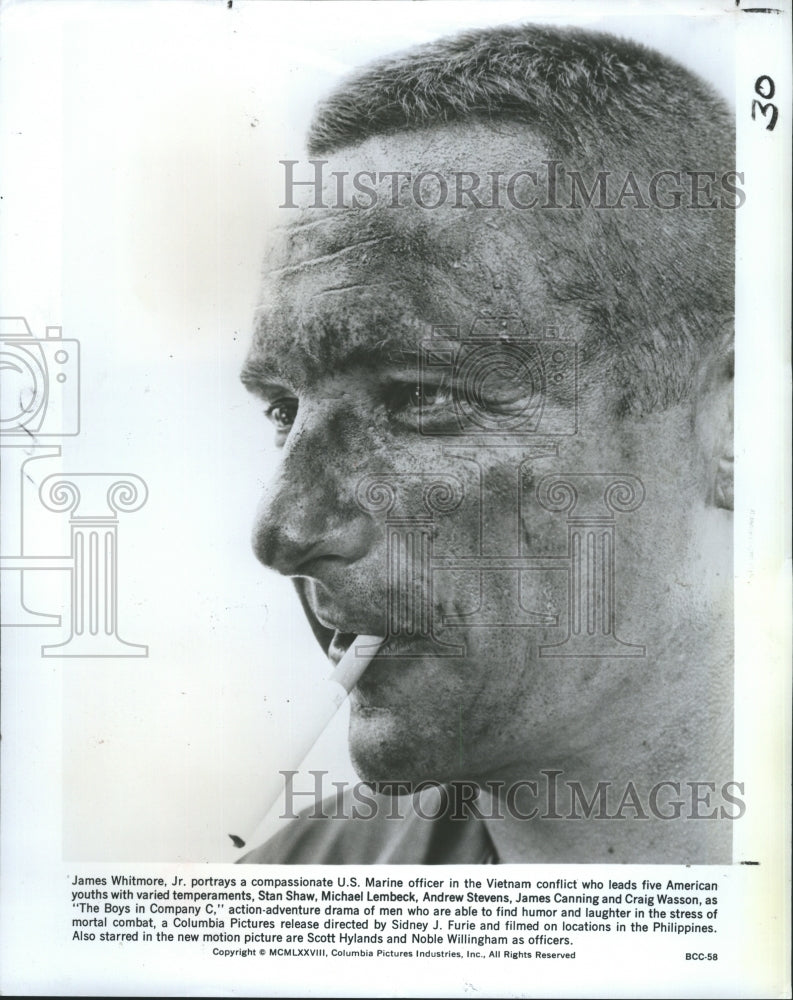 1978 Actor James Whitmore, Jr. in "The Boys in Company C" - Historic Images