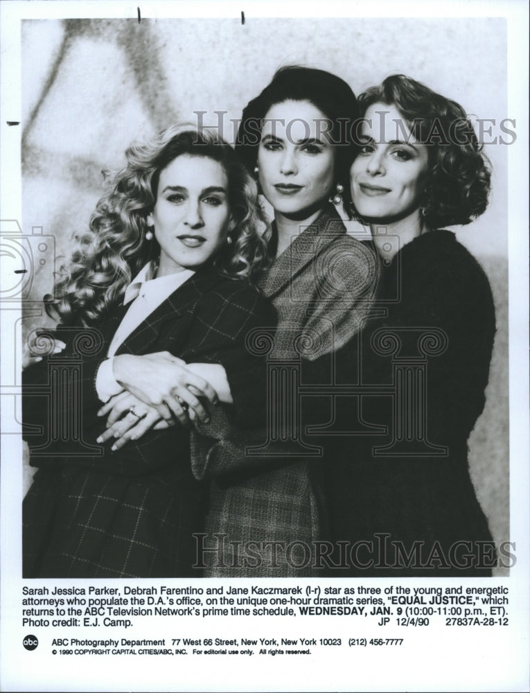 1990 Press Photo Sarah Jessica Parker Debrah Farantino Jane Kaczmarek ABC TV - Historic Images