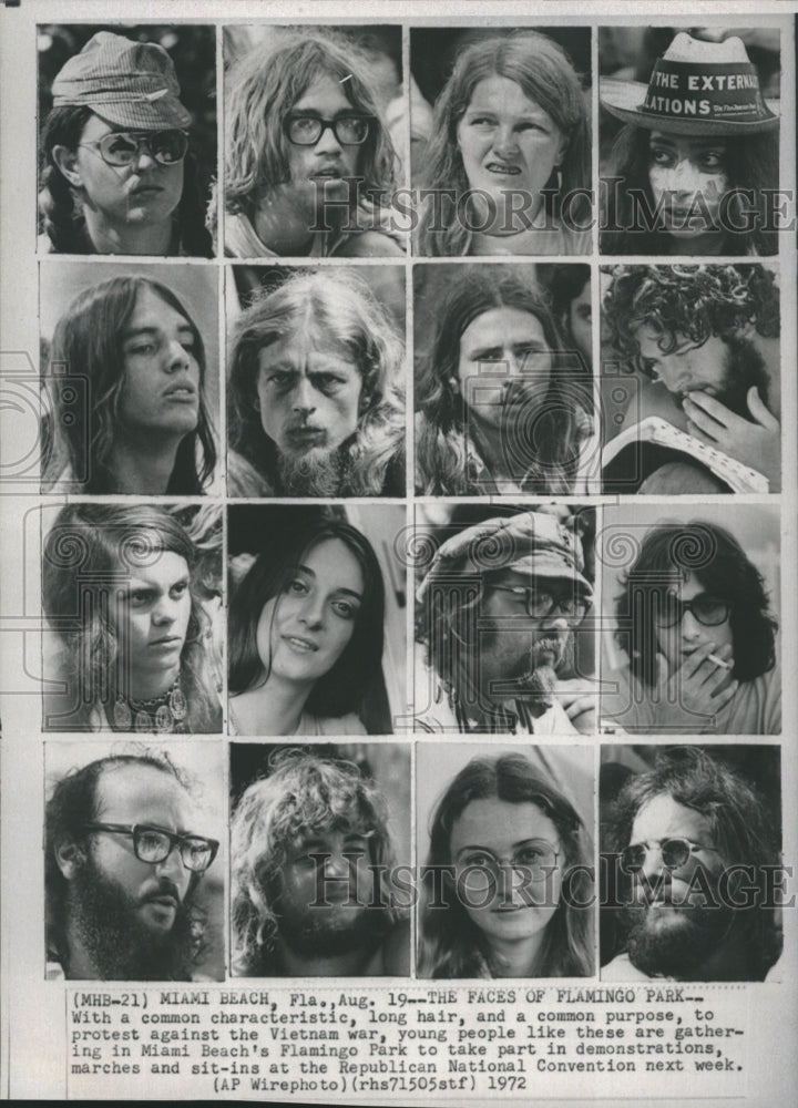 1972 Faces of Flamingo Park at the Republican National Convention - Historic Images