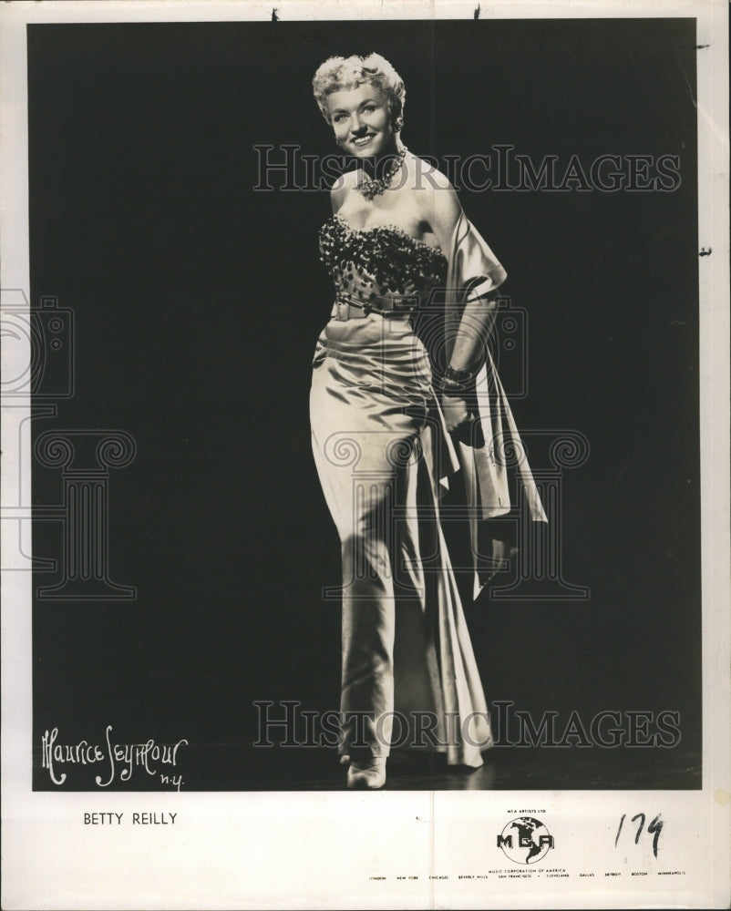 1956 Betty Reilly Satin Dress - Historic Images