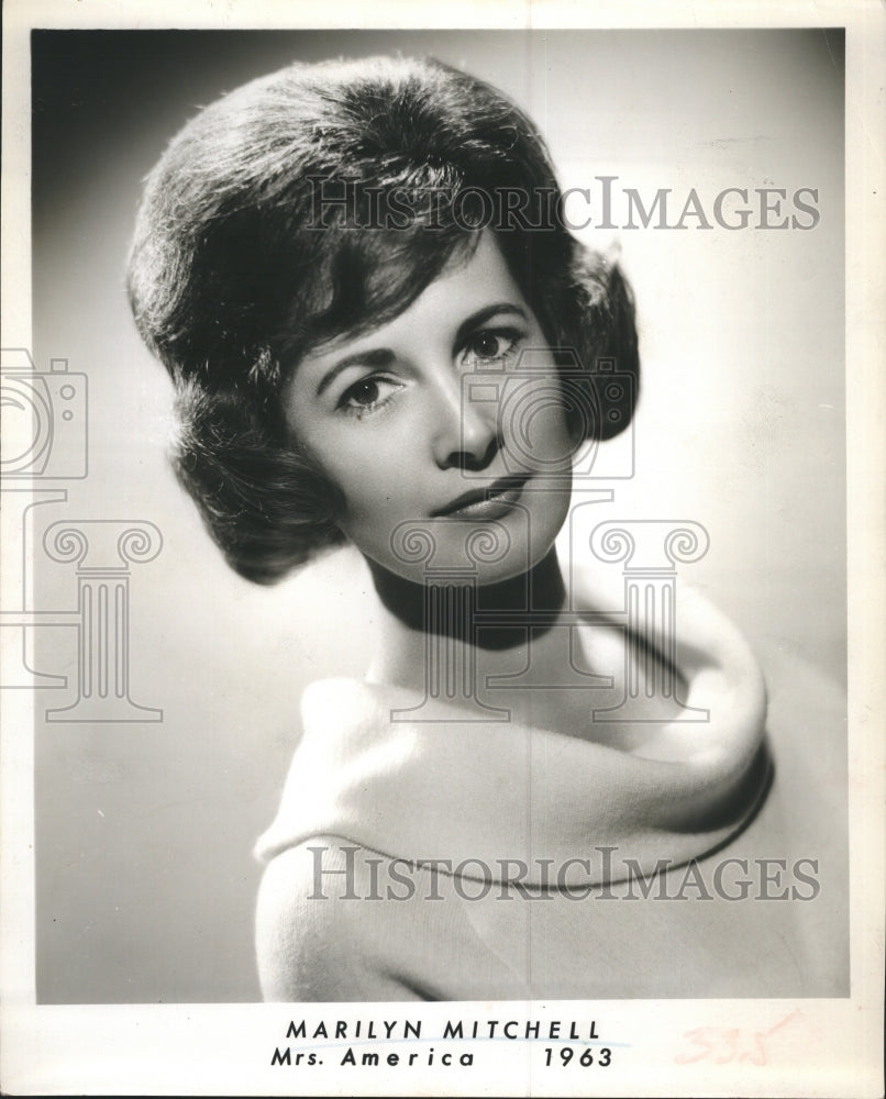 1964 1963 Mrs America Beauty Pageant Winner Marilyn Mitchell - Historic Images