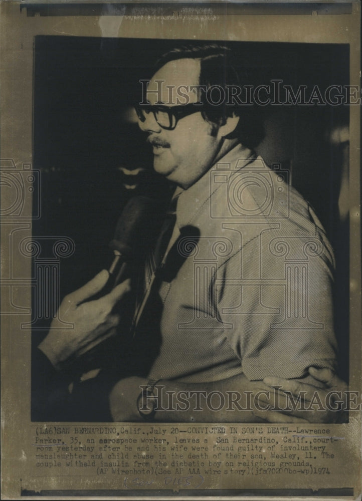 1974 Lawrence Parker Convicted In Son's Death On Religious Grounds - Historic Images