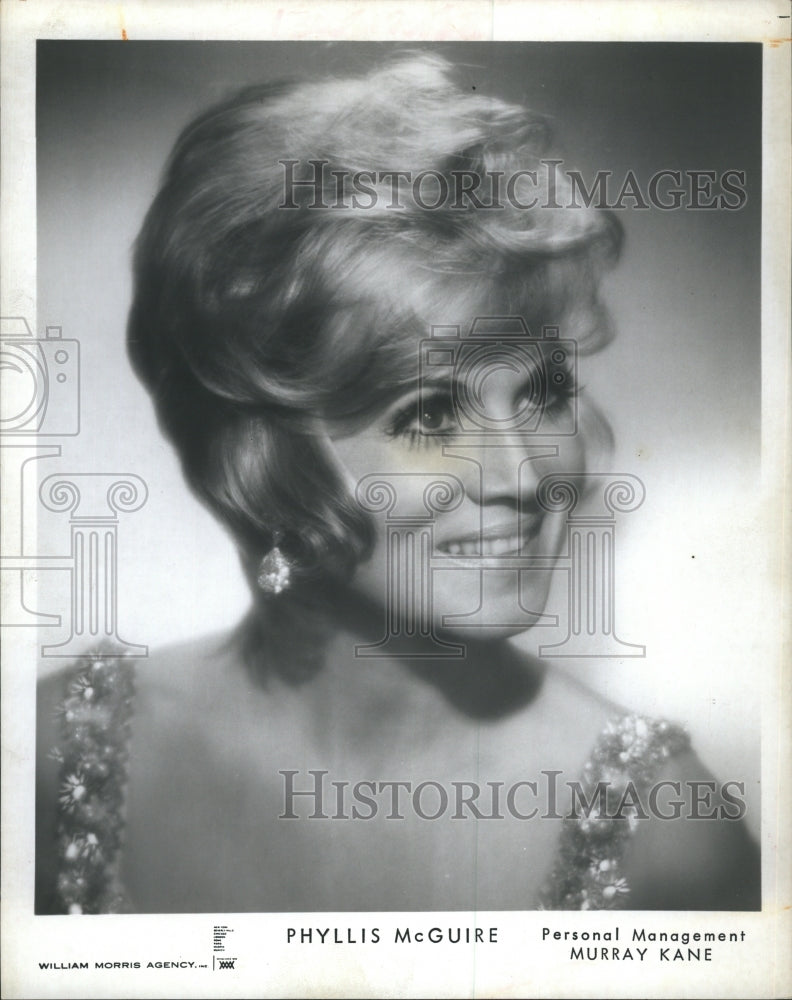 1972 Singer Phyllis McGuire Represented By William Morris Agency - Historic Images