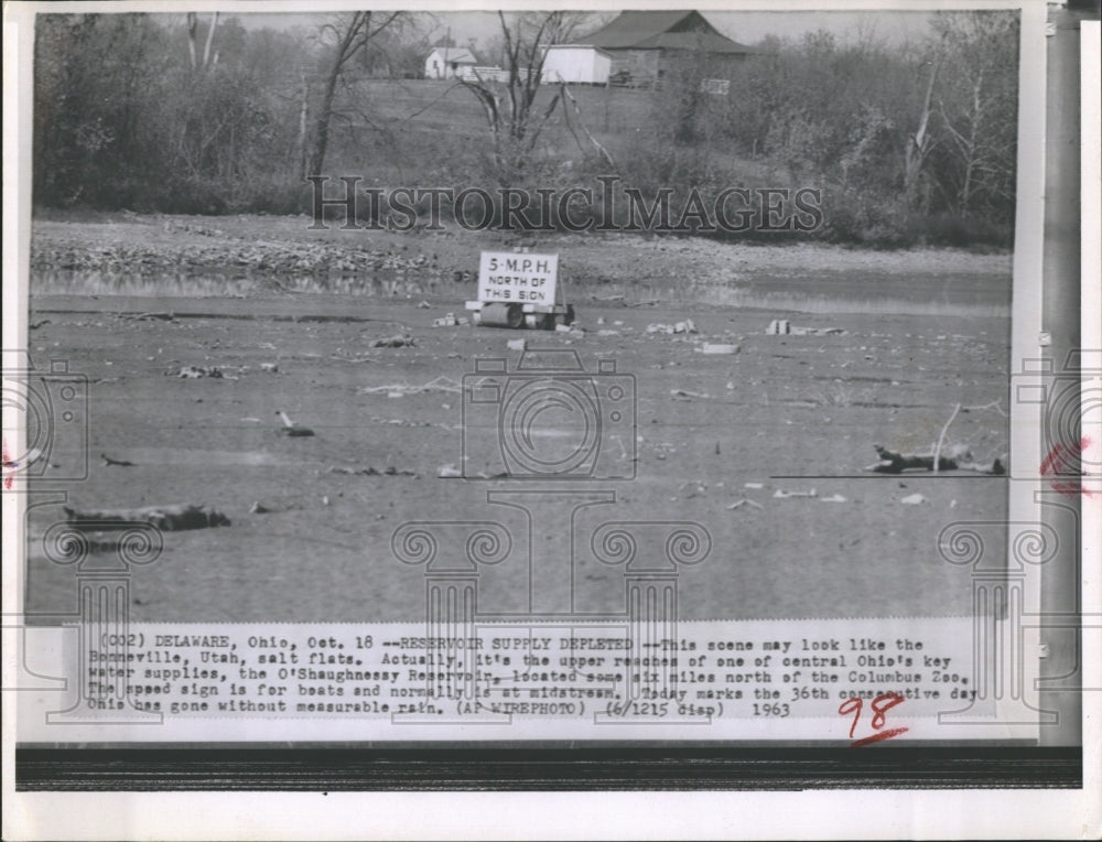 1963 O'Shaughnessy Water Resevoir Empty & Dry During Drought - Historic Images