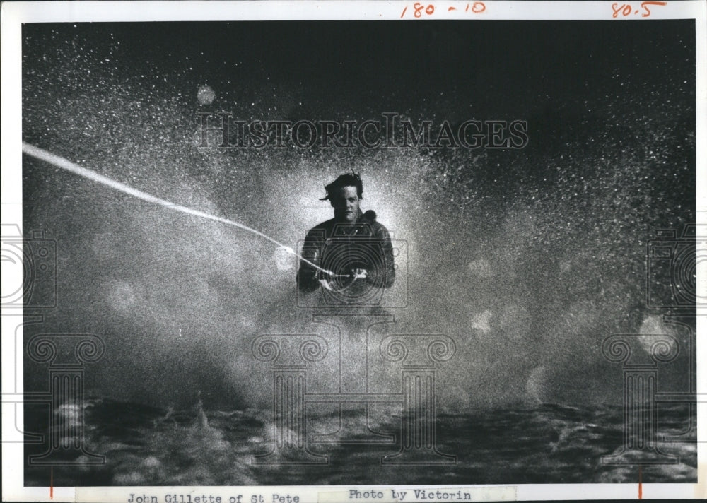 1975 Competitor at St. Petersburg Barefoot Water Skiing Championship - Historic Images