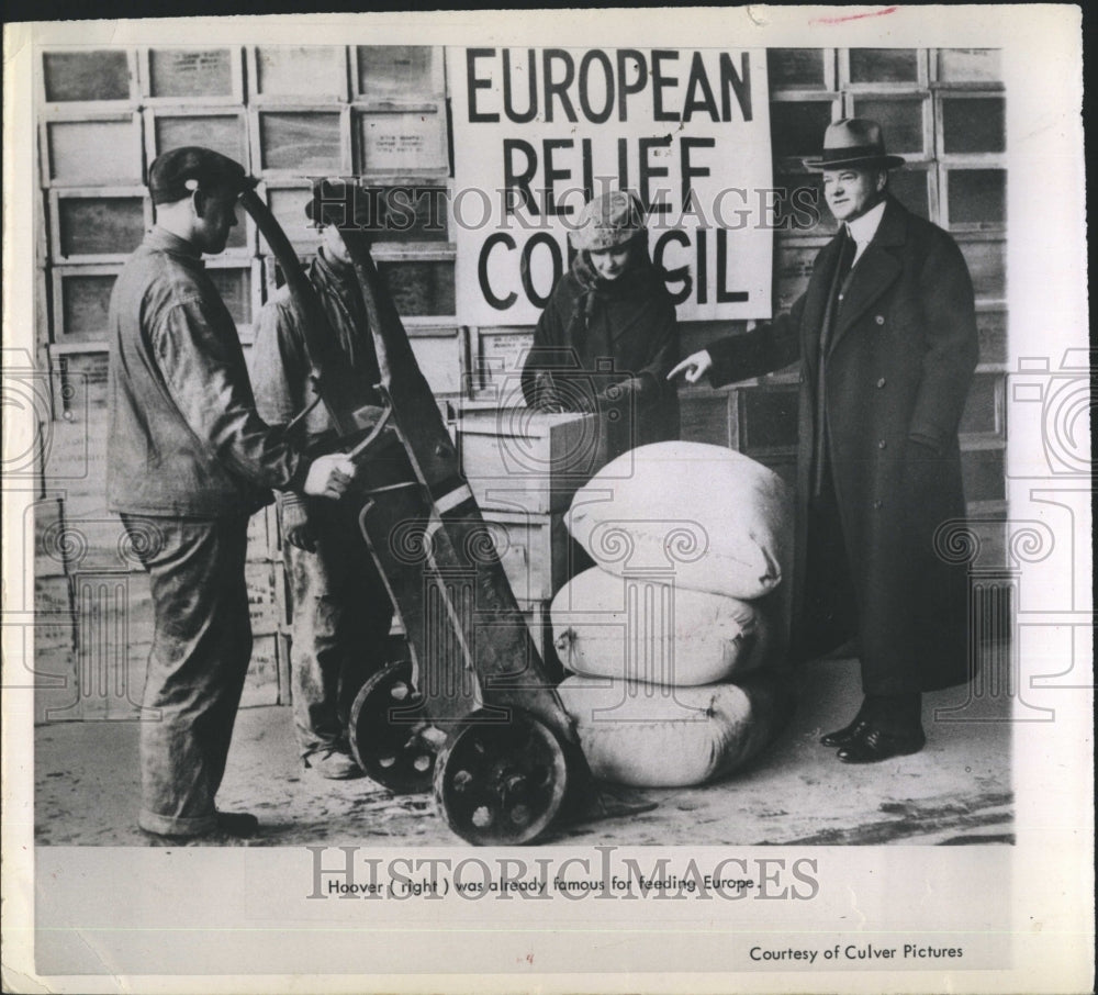 Press Photo Hoover Famous for Feeding Europe - Historic Images