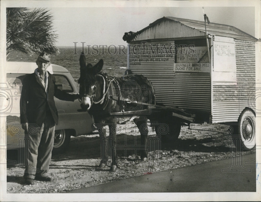 1955 Dr C.H.Ferguson and His Mule,Maude Countney Campbell Causway - Historic Images