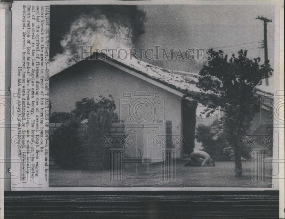 1970 Owner Of Burning Home In Los Angeles Area Devastated Over Loss - Historic Images