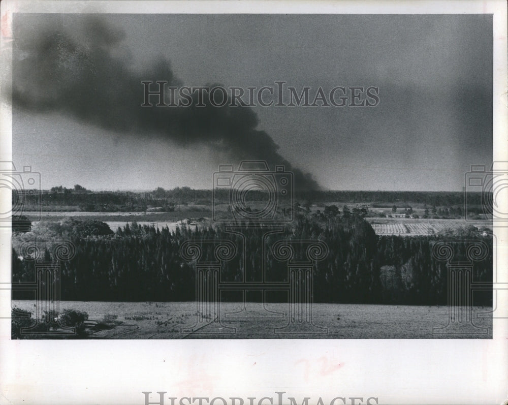 1977 Fire had been discovered in the sawgrass near an Army Missile - Historic Images