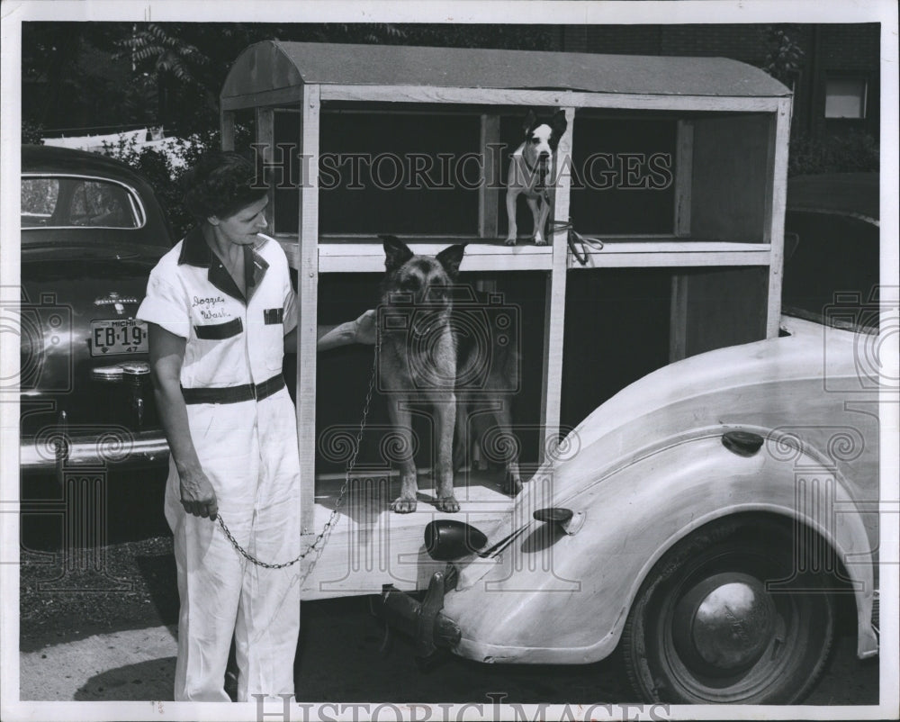 1947 Charlotte McKie, Ret the police dog & Lucky, Fox Terrier - Historic Images