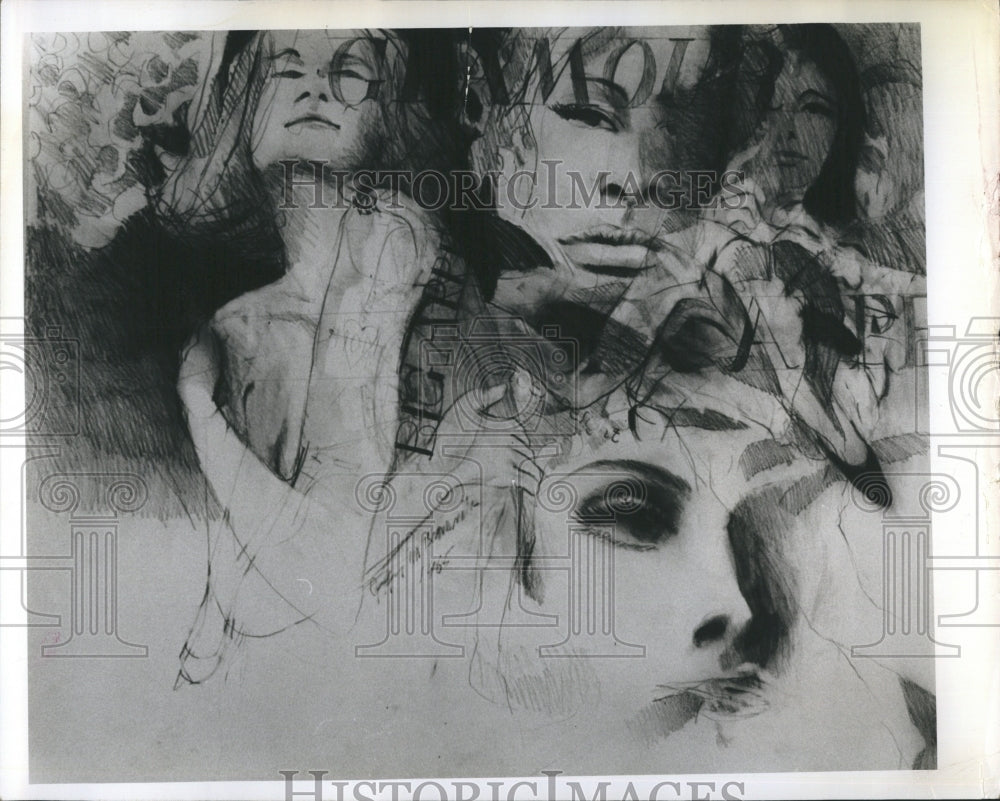 1966 Artist Jeffrey Kronsnoble displays artwork in "One-Man Show" - Historic Images