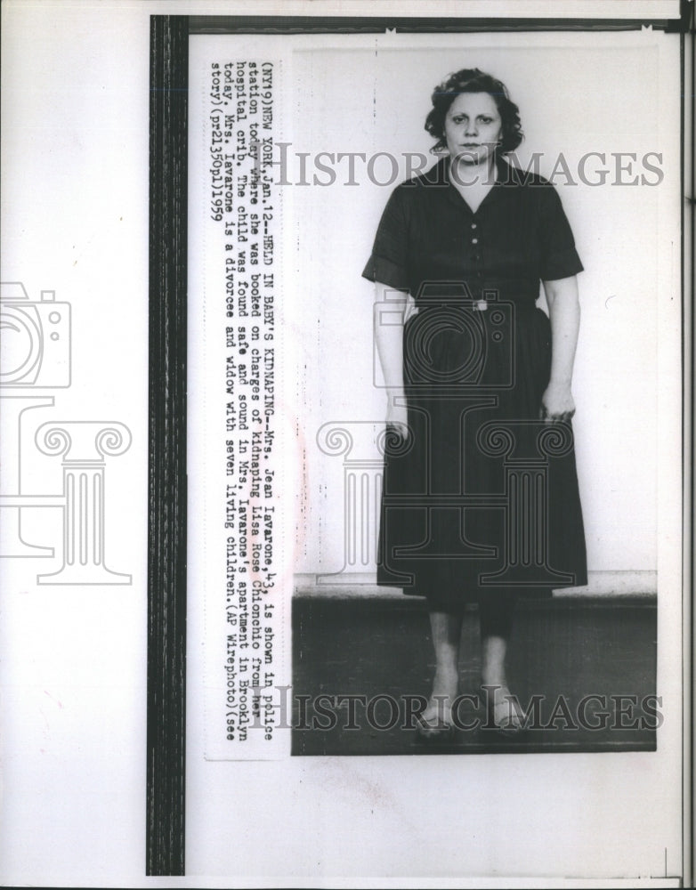 1959 Jean Iavarone Kidnapping Charges Baby Lisa Rose Chionchio - Historic Images