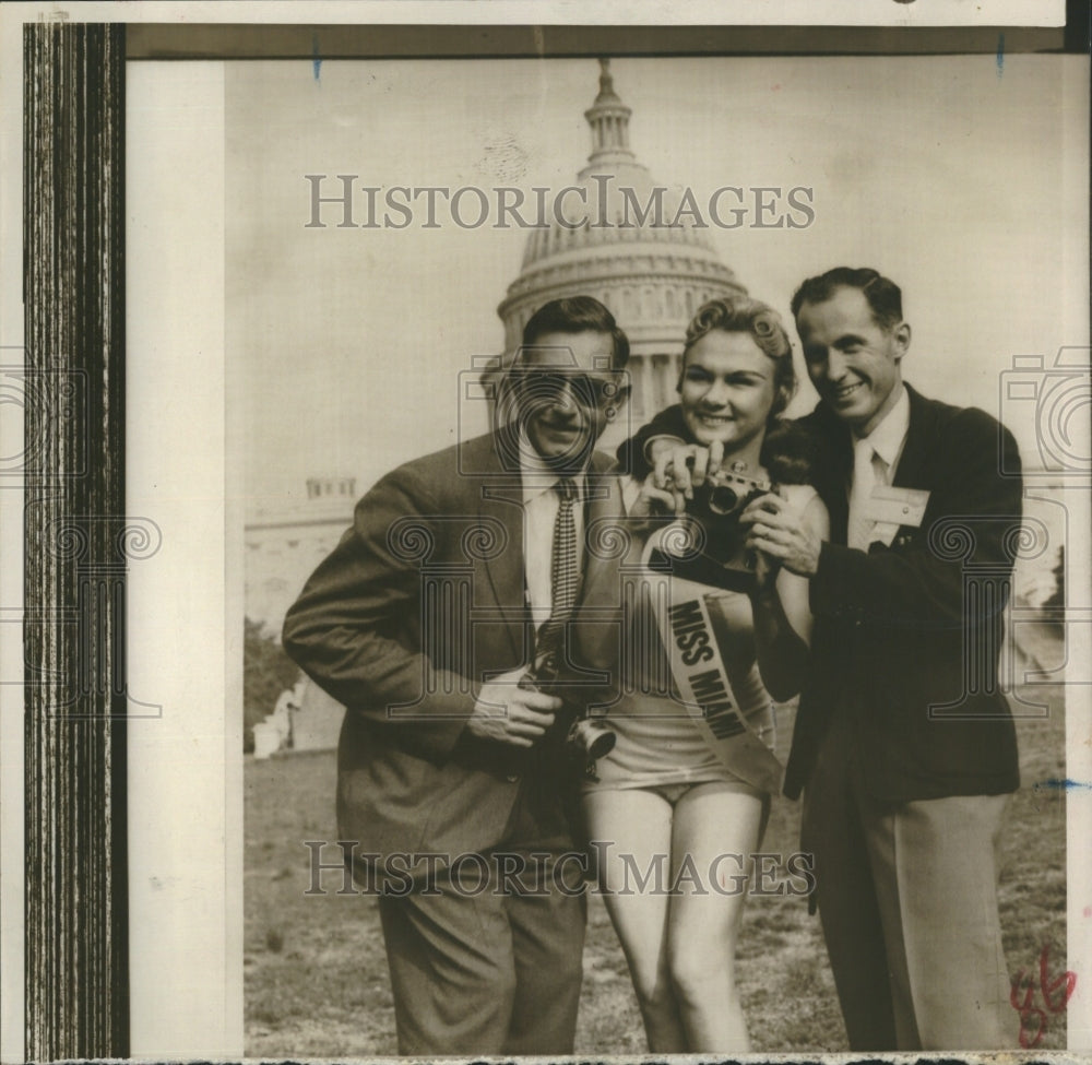 1957 Miss Miami Alice Thomas Dong Fager Bob Preston - Historic Images