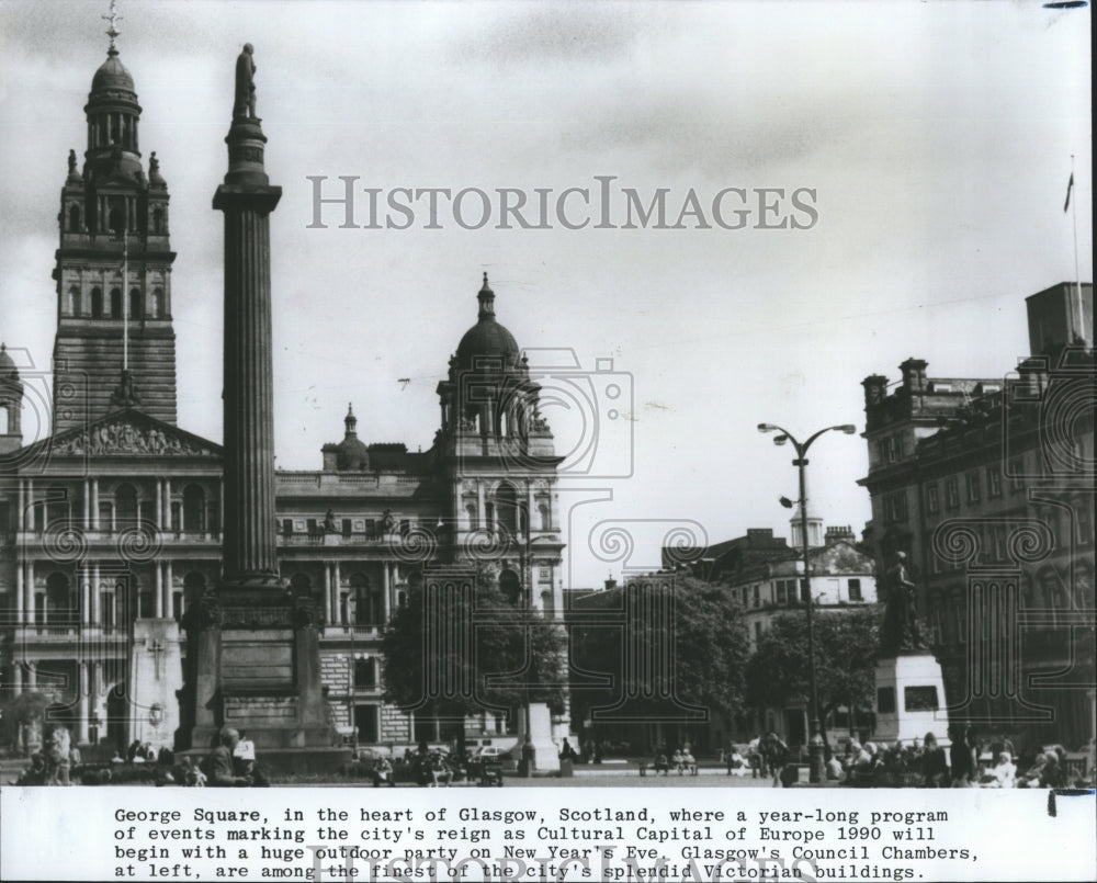 1990 A view from George Square,Scotland - Historic Images