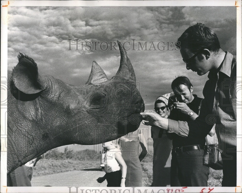 1970 Rhinoceros at Tsavo National Park. - Historic Images