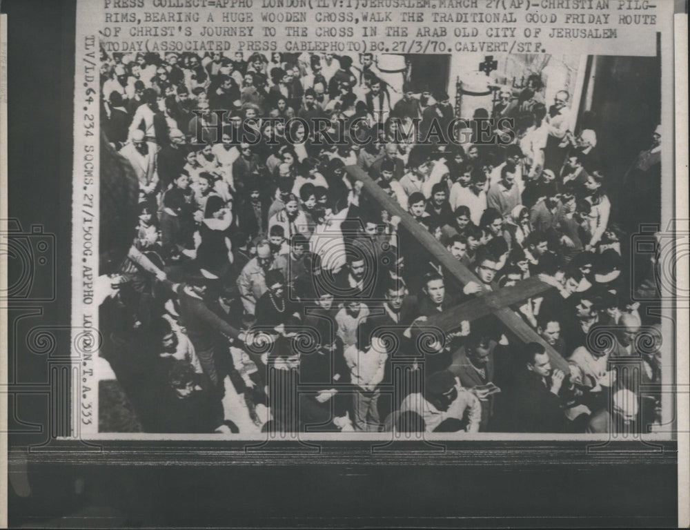 1970 Christians March in Jerusalem - Historic Images