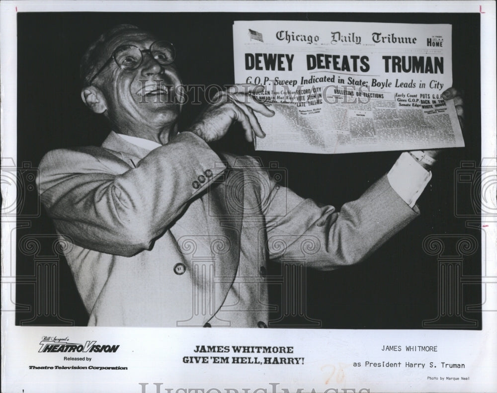 1975 actor James Whitmore in "Give'em Hell Harry!" - Historic Images