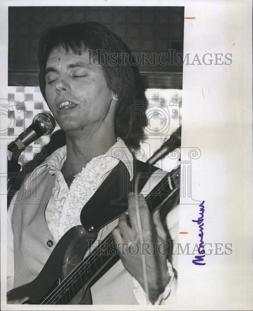 1981 Brad Carlton with Guitar Lead Singer Momentum Band Musician - Historic Images