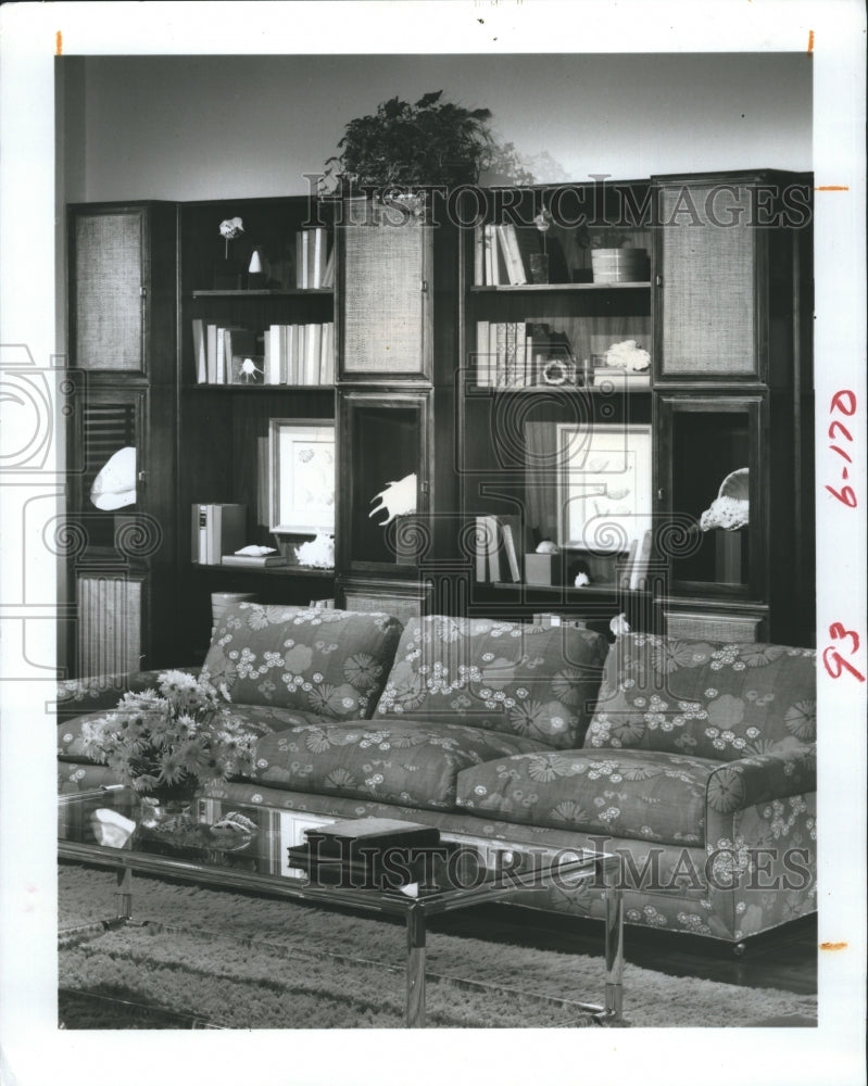 1970 Founder Wall System bookcases. - Historic Images