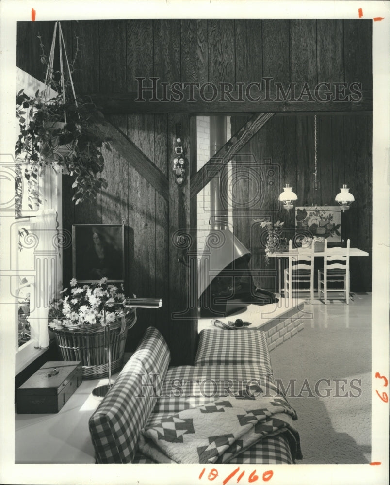 1975 Wood Panel Wall. - Historic Images