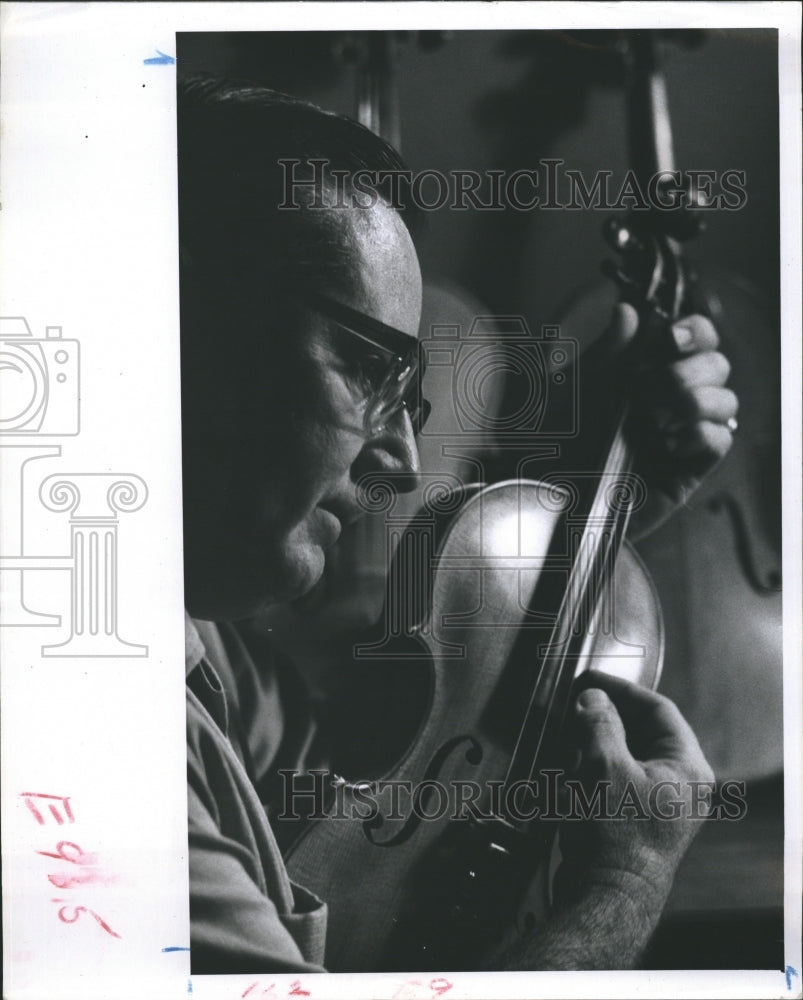 1968 Woodworker Harlie Reynard Creates Violins As A Hobby - Historic Images